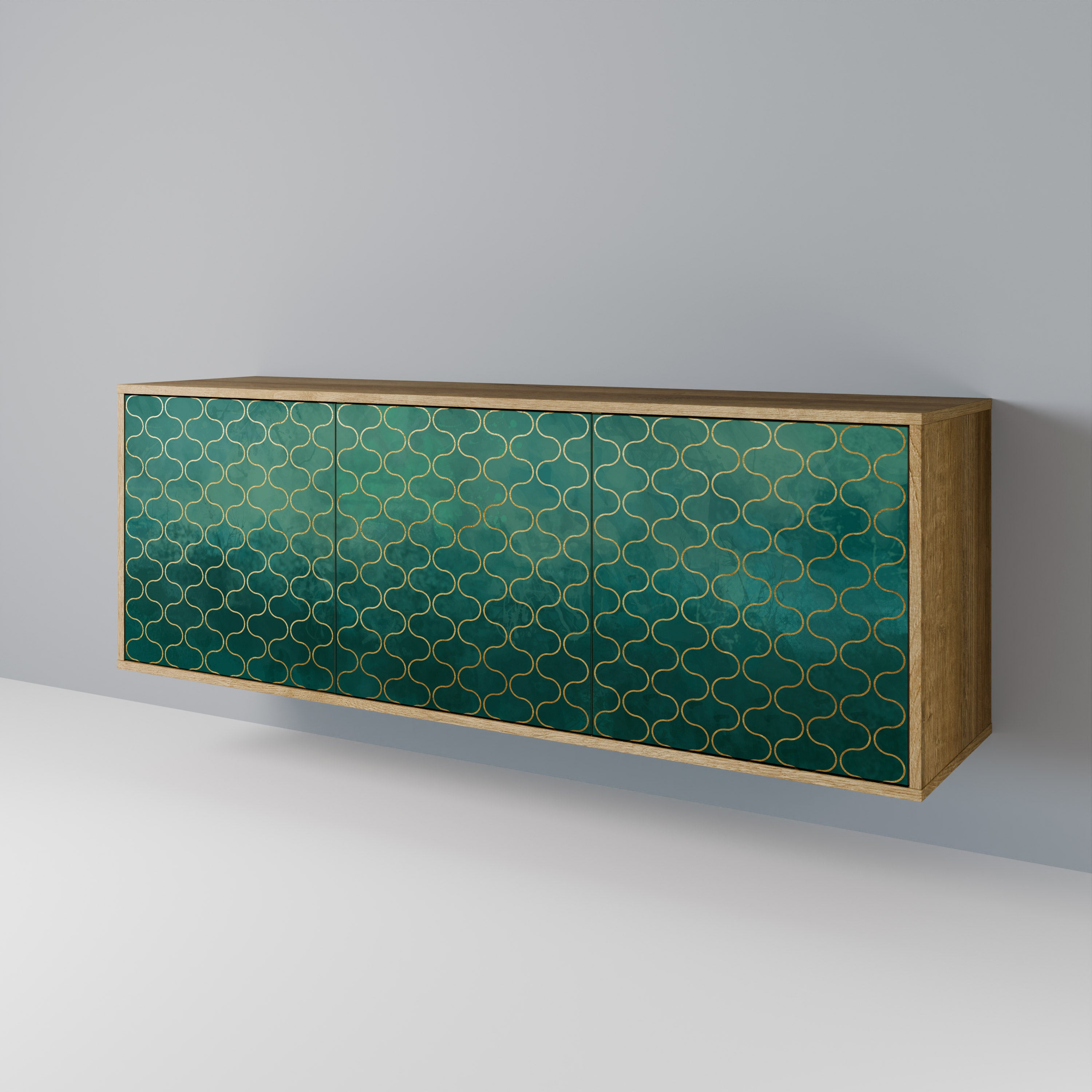 TESSELATED GREENERY 3-Door Sideboard
