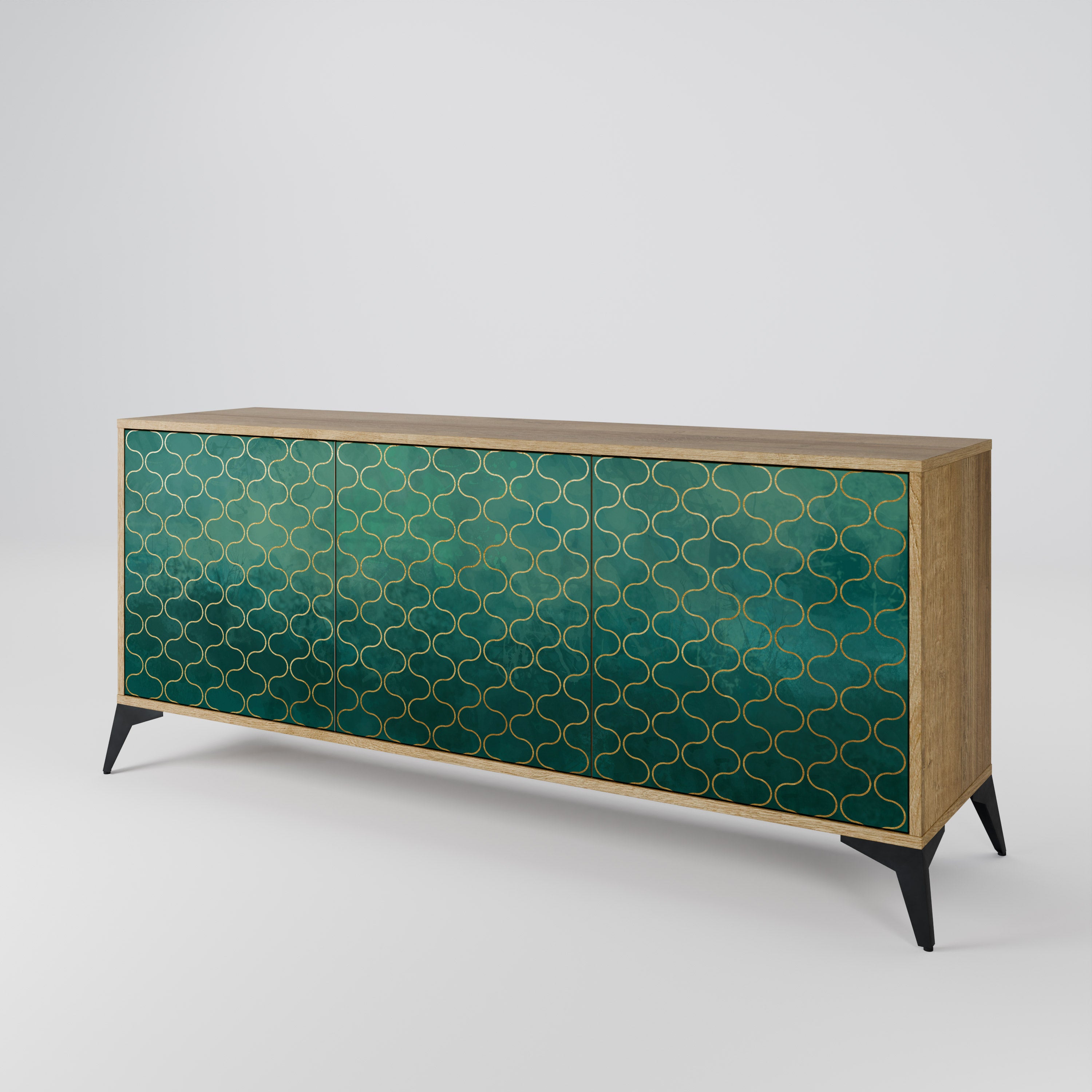 TESSELATED GREENERY 3-Door Sideboard