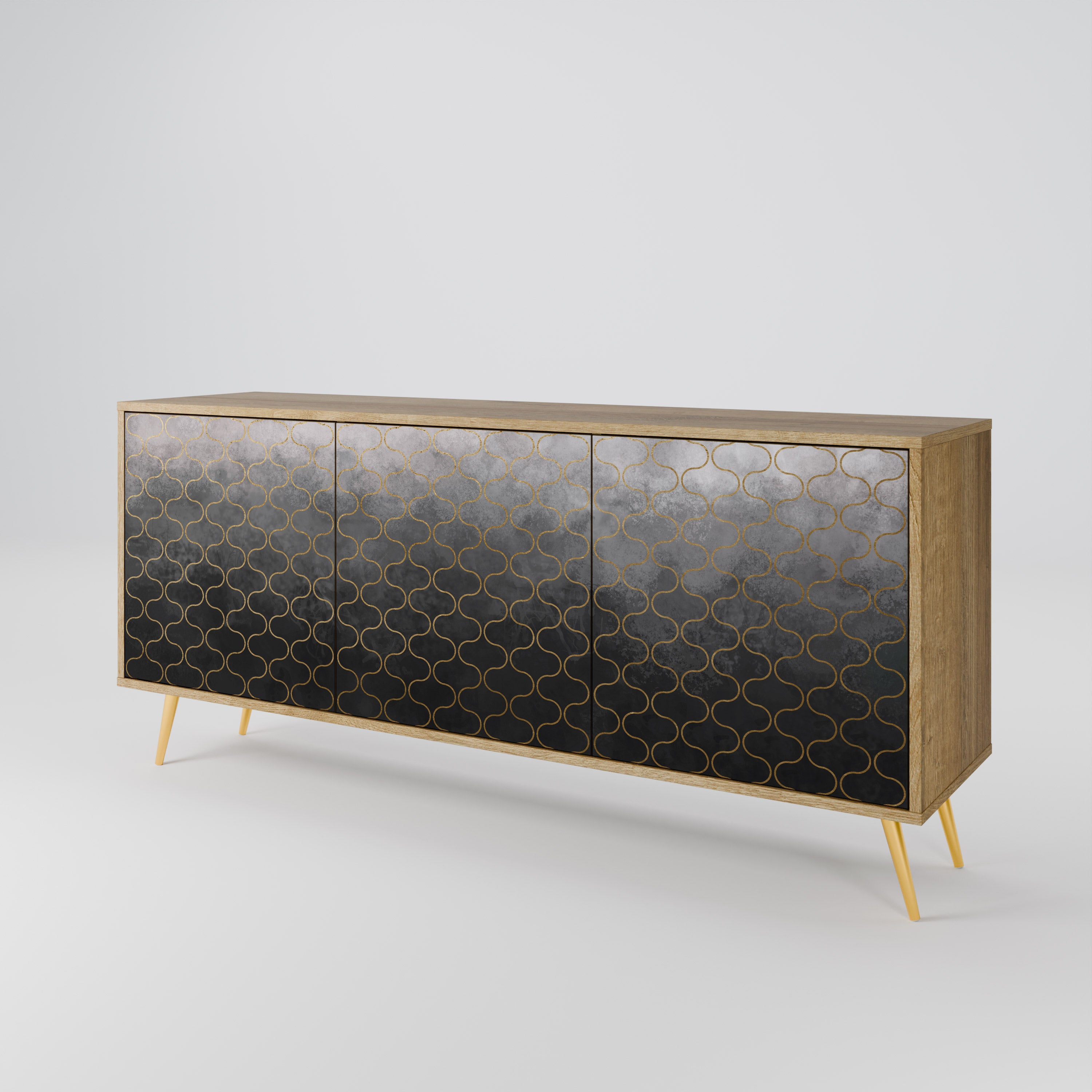 TESSELATED GRAYISH 3-Door Sideboard