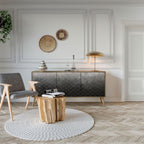 TESSELATED GRAYISH Aparador de 3 Puertas en Efecto Roble