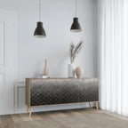 TESSELATED GRAYISH Aparador de 3 Puertas en Efecto Roble