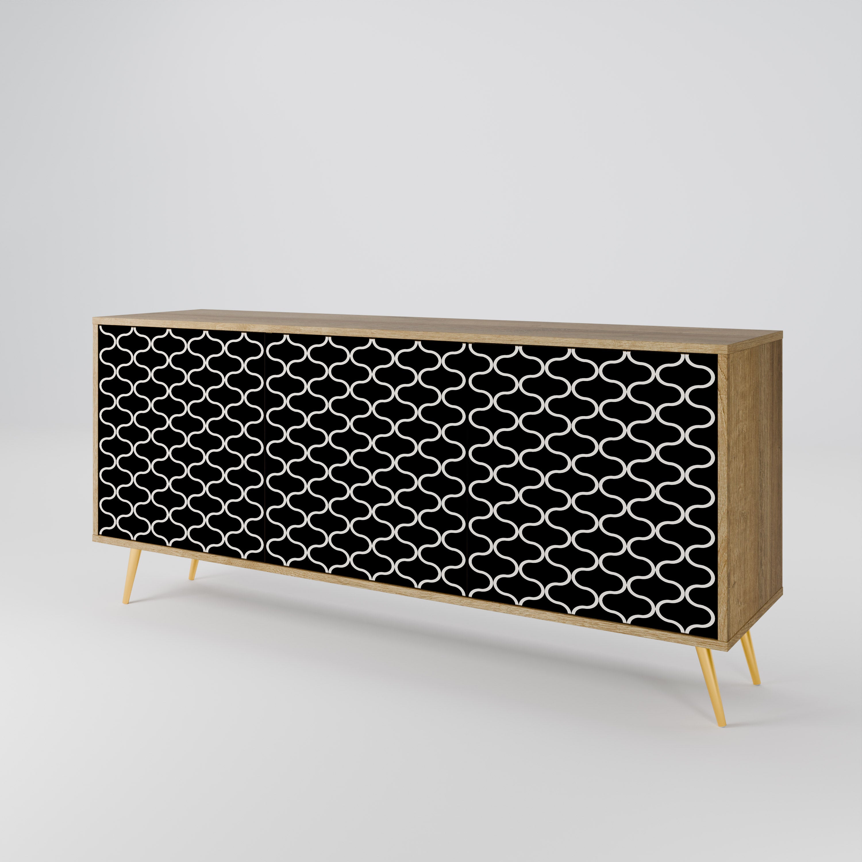 TESSELATED BLACKNESS 3-Door Sideboard