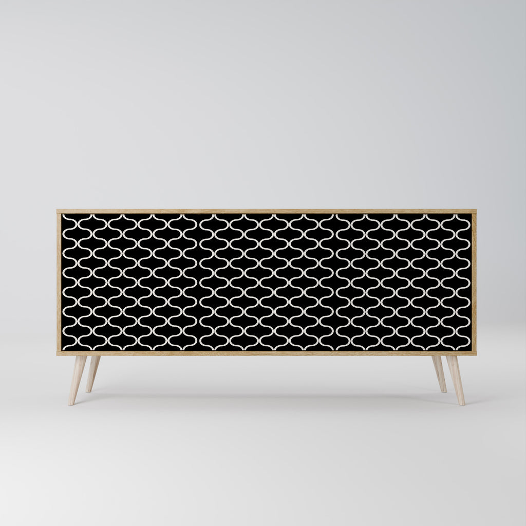 TESSELATED BLACKNESS 3-Door Sideboard in Oak Effect