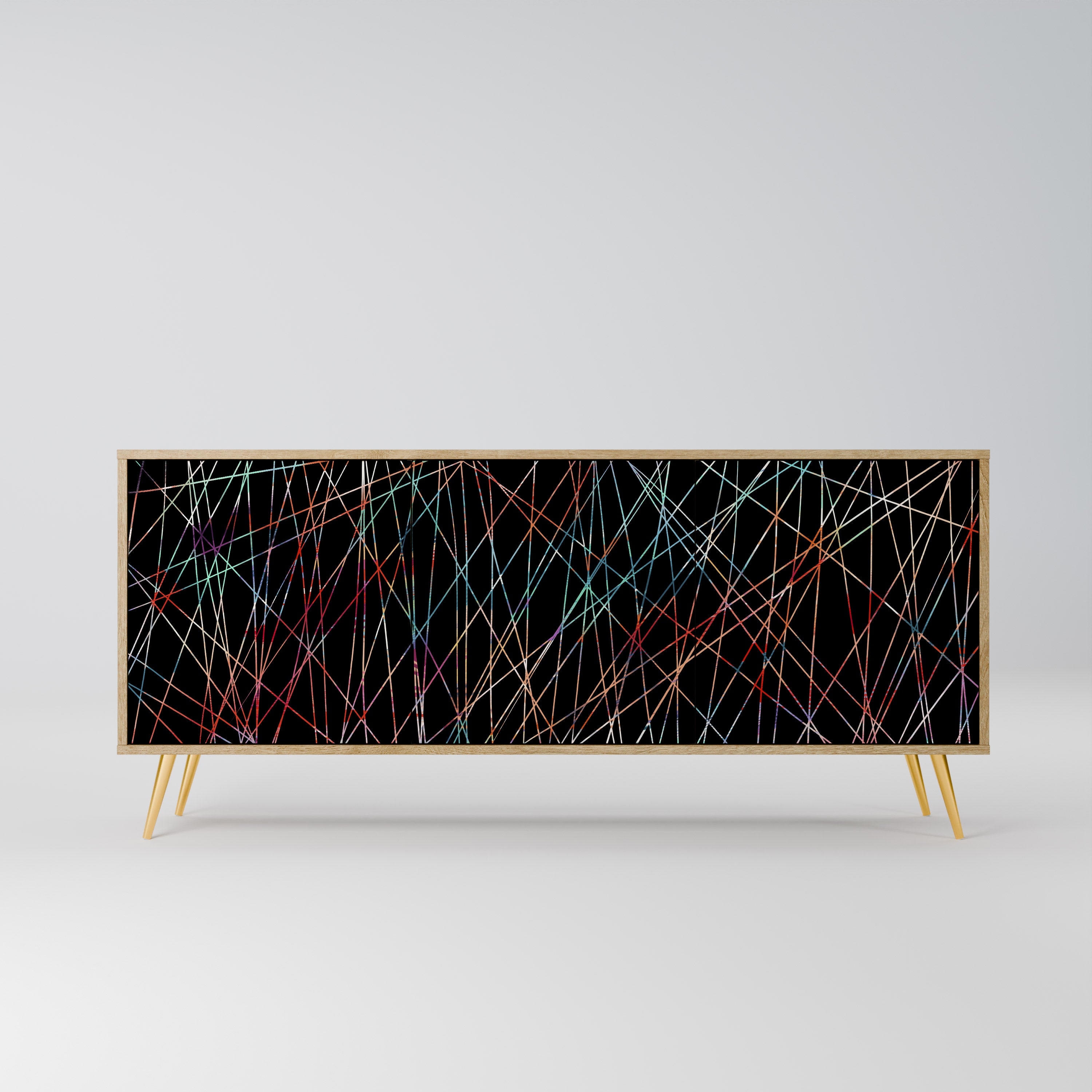 LUMINOUS SNARE 3-Door Sideboard in Oak Effect