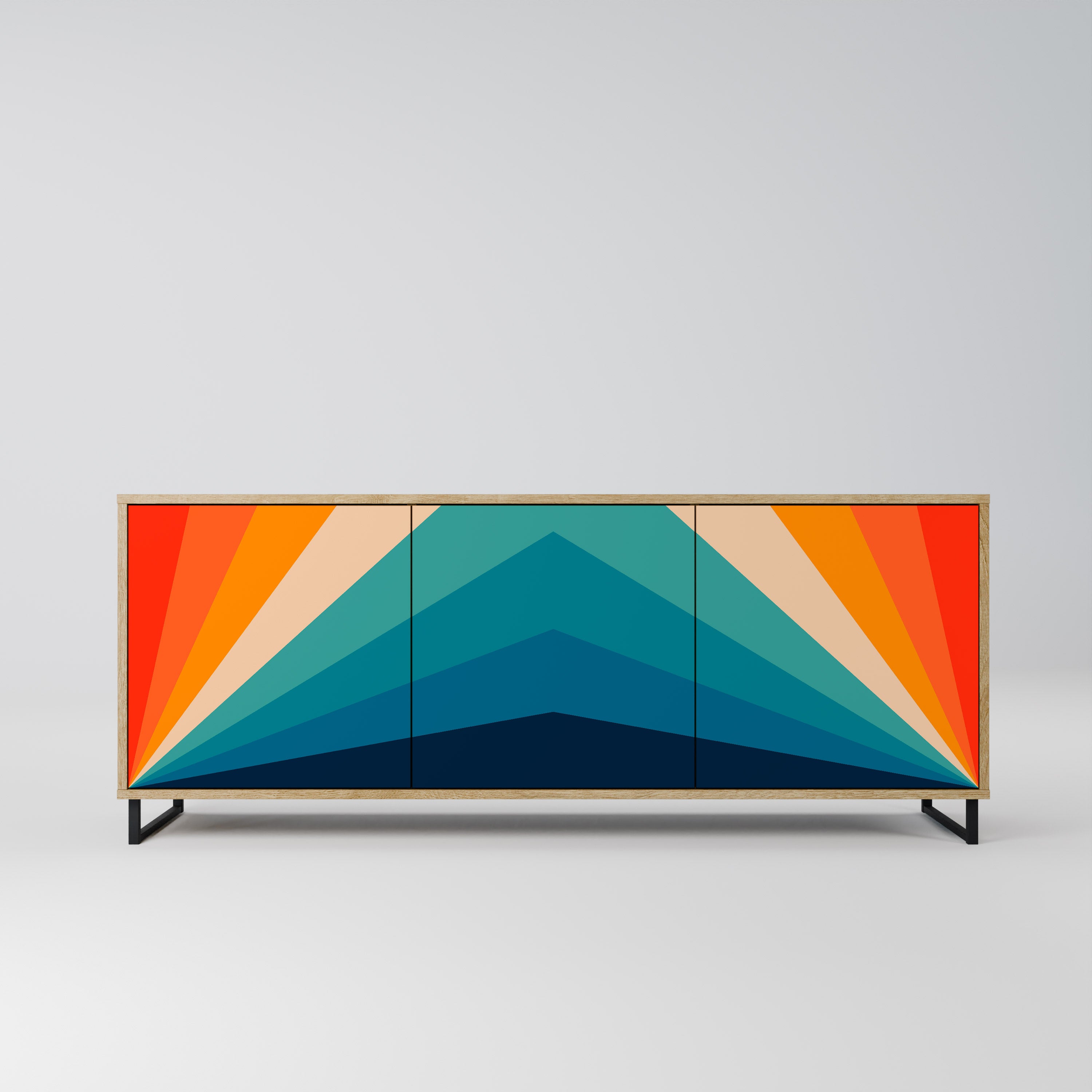 PRISM CONCUSSION 3-Door Sideboard in Oak Effect