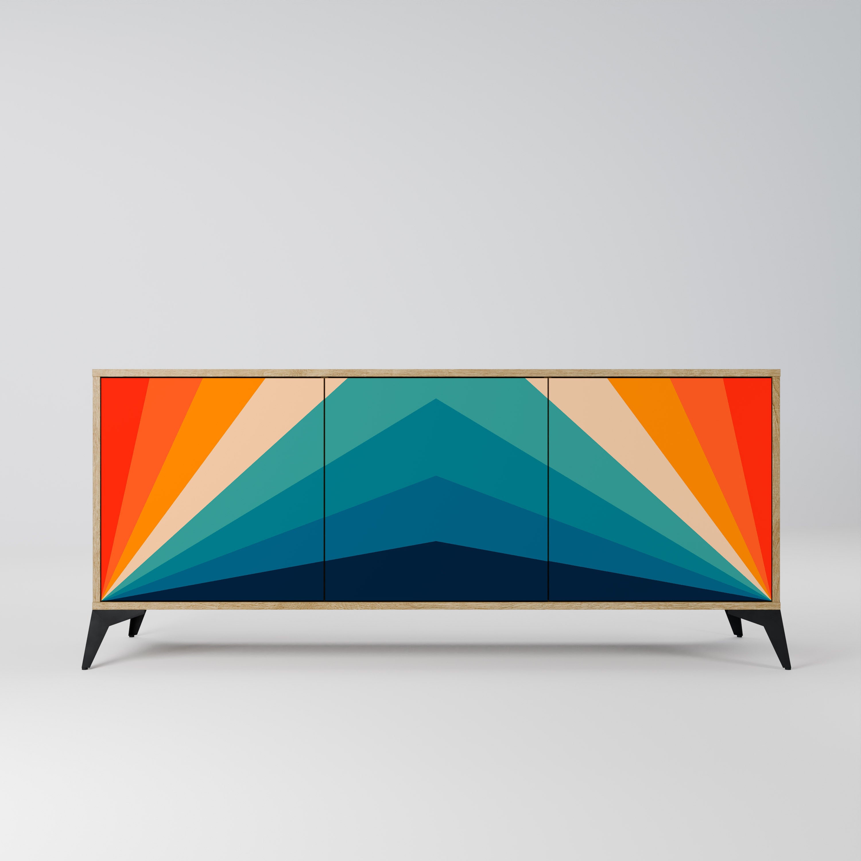 PRISM CONCUSSION 3-Door Sideboard in Oak Effect