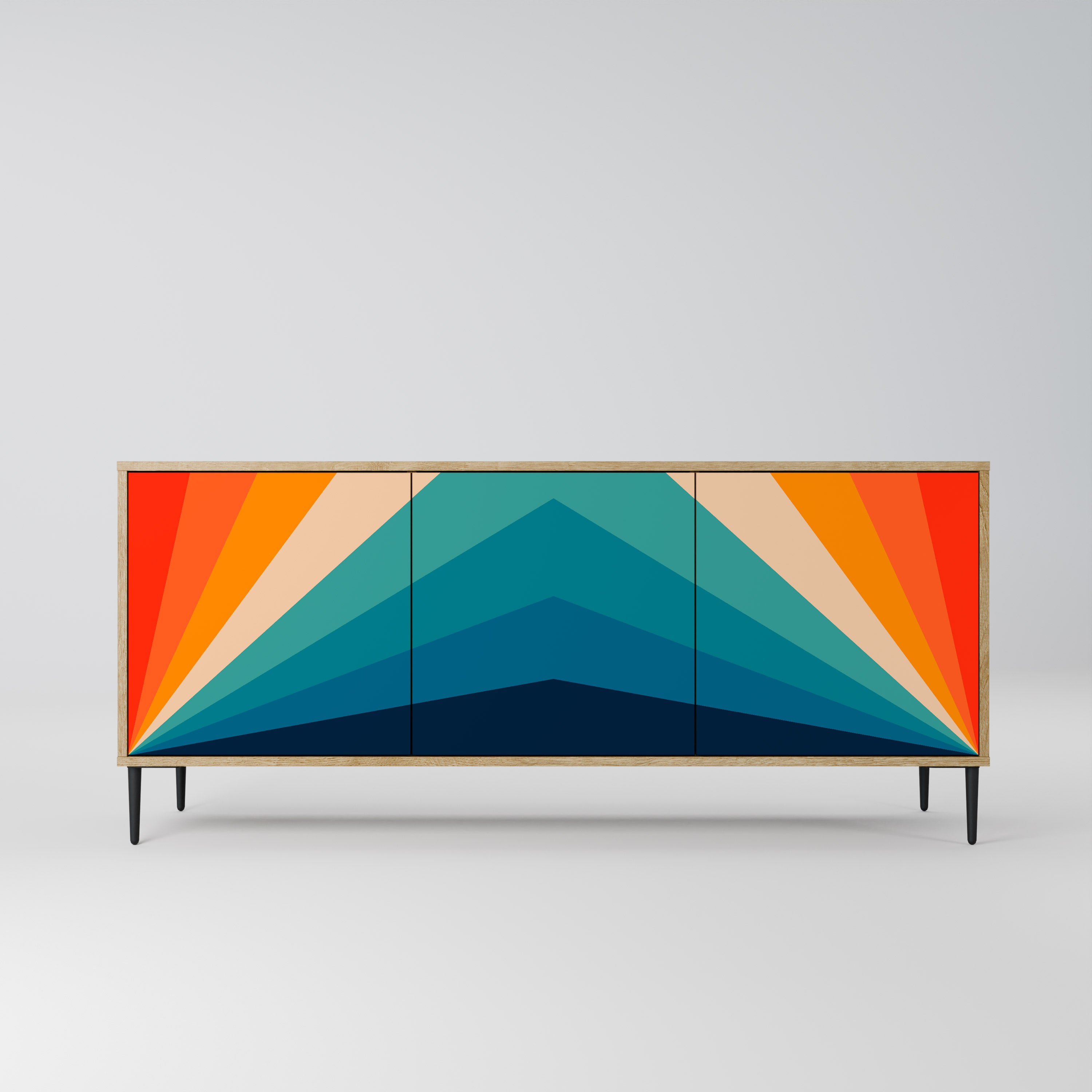 PRISM CONCUSSION 3-Door Sideboard in Oak Effect