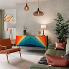 PRISM CONCUSSION Aparador de 3 Puertas en Efecto Roble