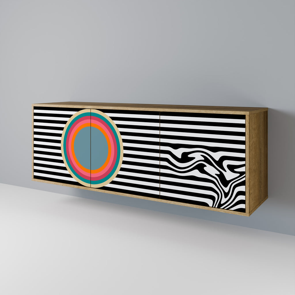 SPECTRA SHOWCASE 3-Door Sideboard in Oak Effect