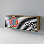 SPECTRA SHOWCASE Aparador de 3 Puertas en Efecto Roble