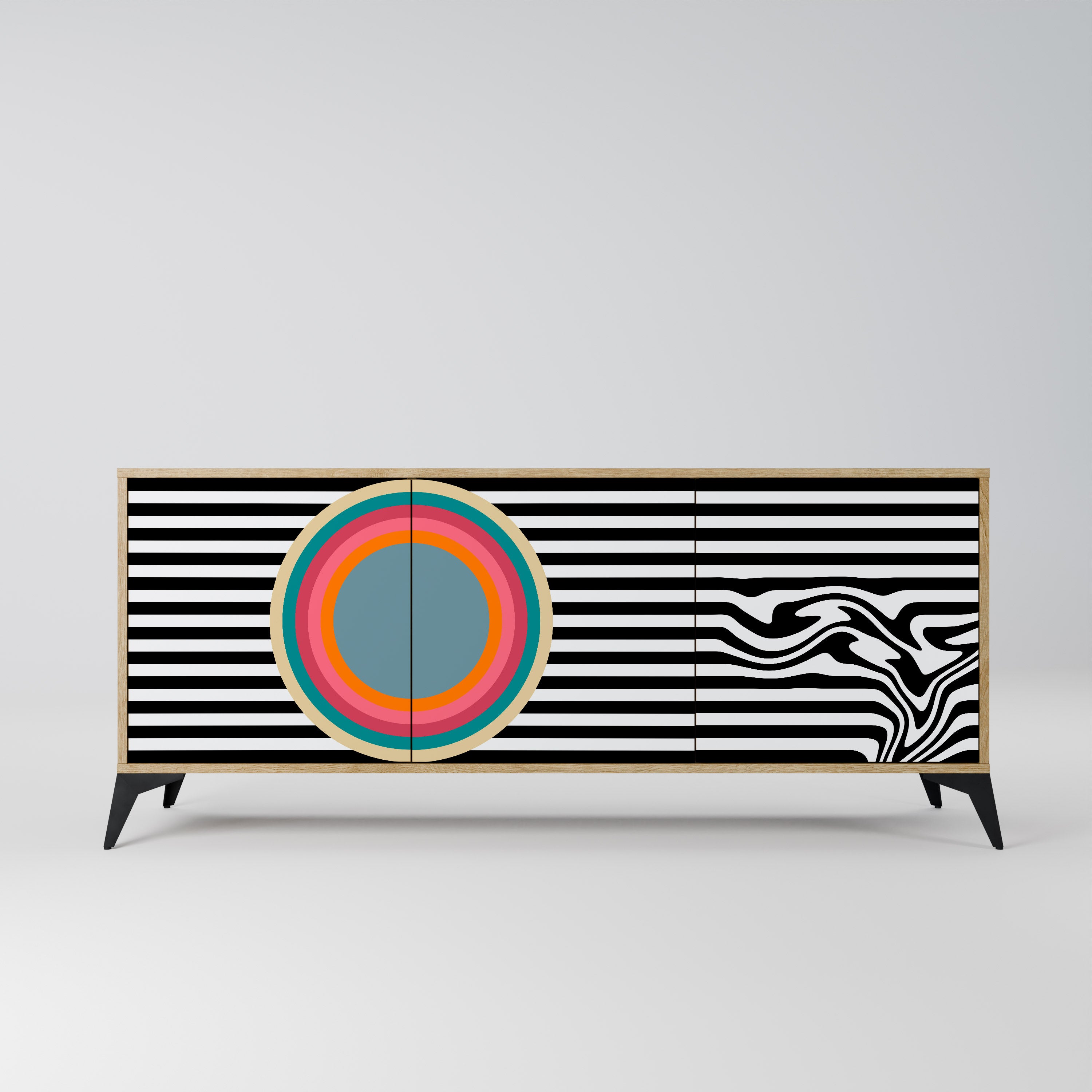 SPECTRA SHOWCASE 3-Door Sideboard in Oak Effect