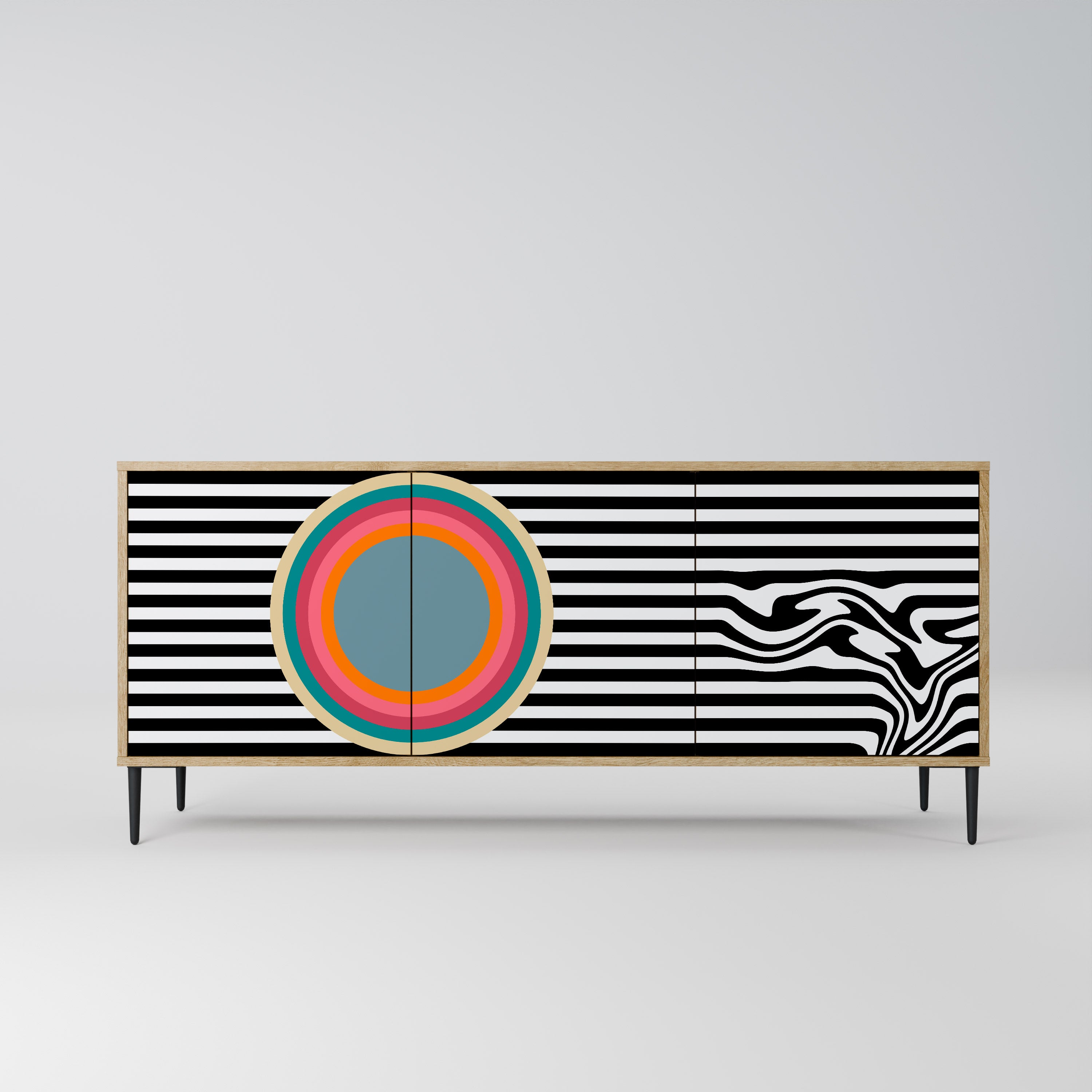 SPECTRA SHOWCASE 3-Door Sideboard in Oak Effect