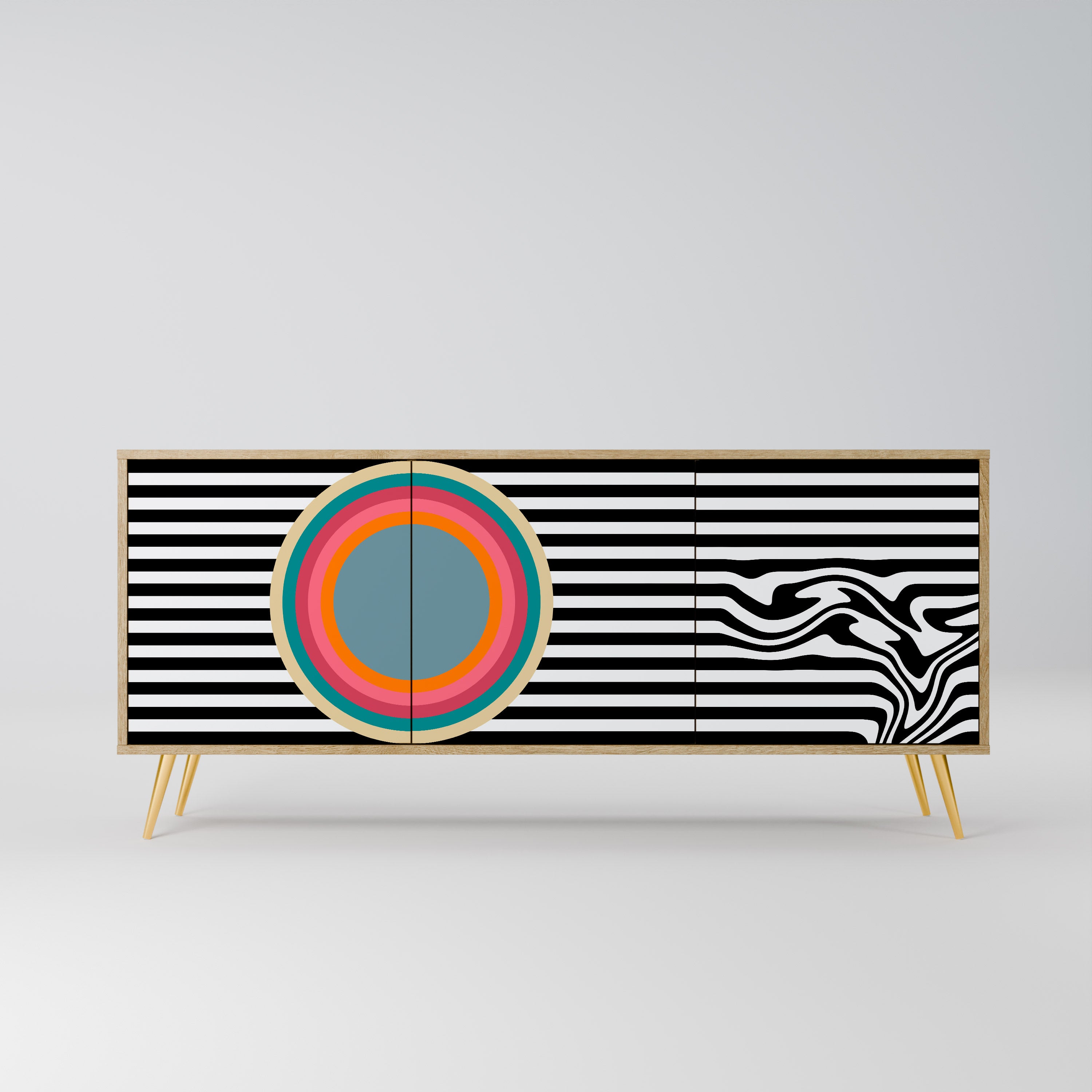 SPECTRA SHOWCASE 3-Door Sideboard in Oak Effect