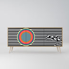 SPECTRA SHOWCASE Aparador de 3 Puertas en Efecto Roble