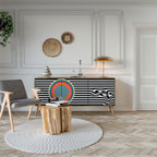 SPECTRA SHOWCASE Aparador de 3 Puertas en Efecto Roble