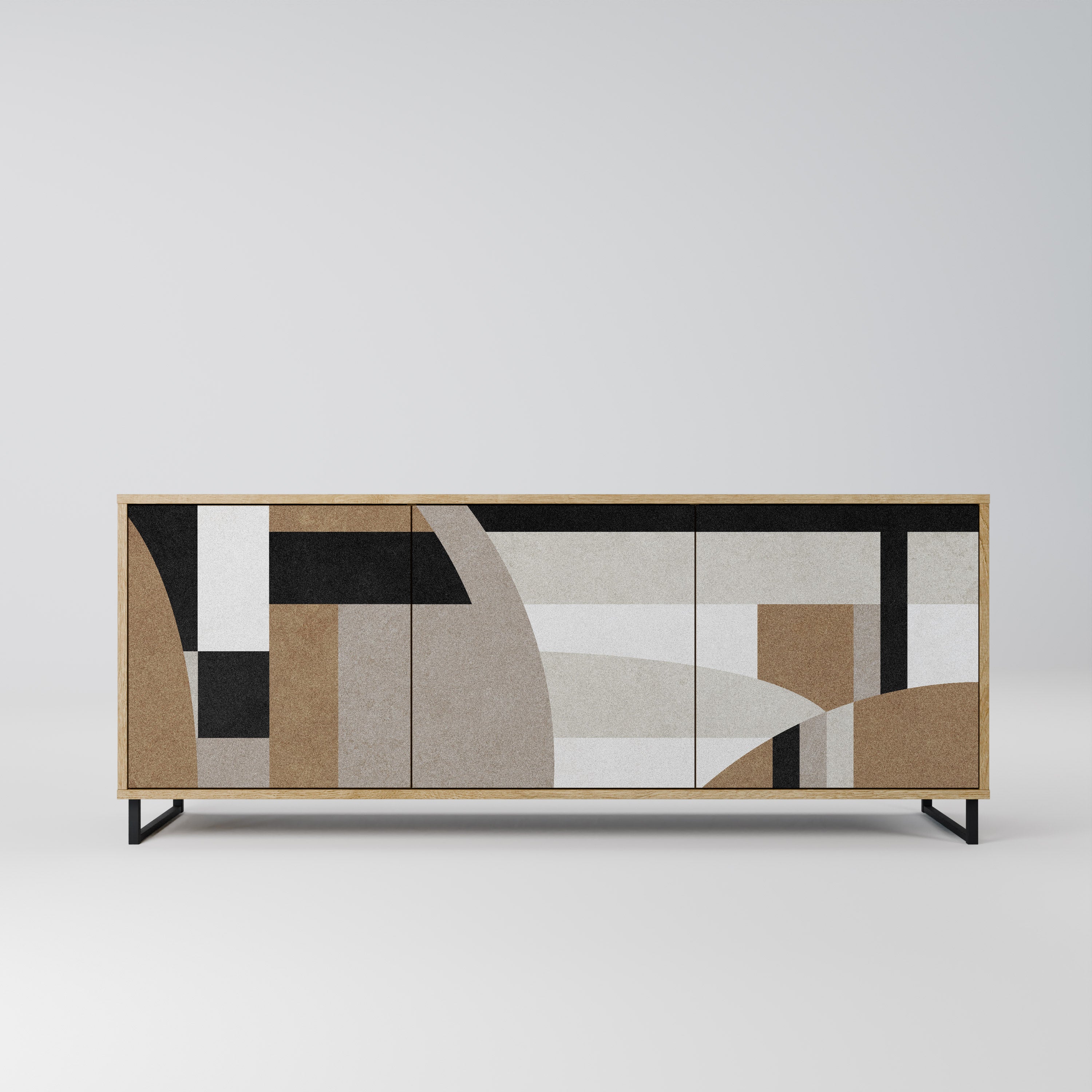 DELICATE MEMENTO 3-Door Sideboard in Oak Effect