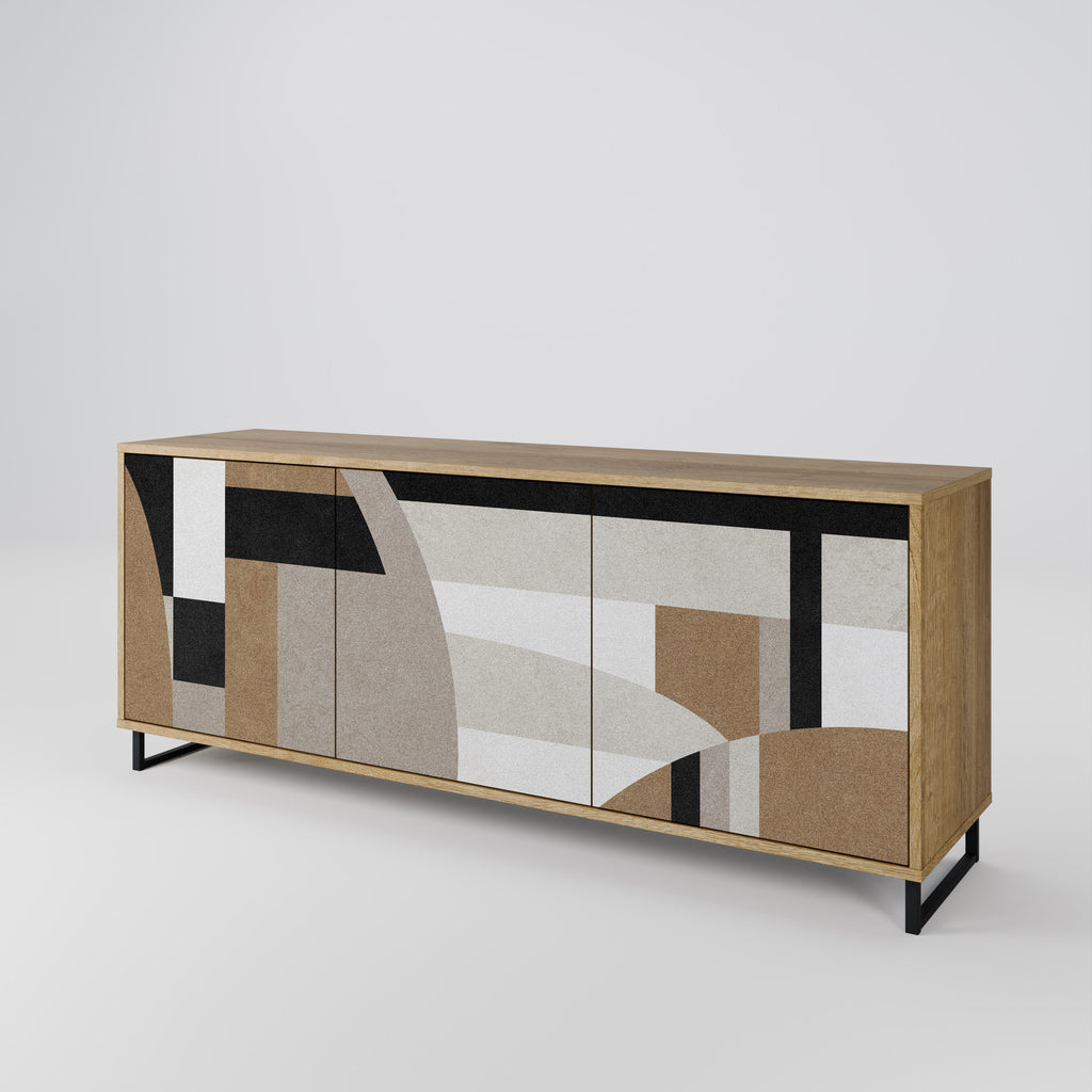 DELICATE MEMENTO 3-Door Sideboard in Oak Effect