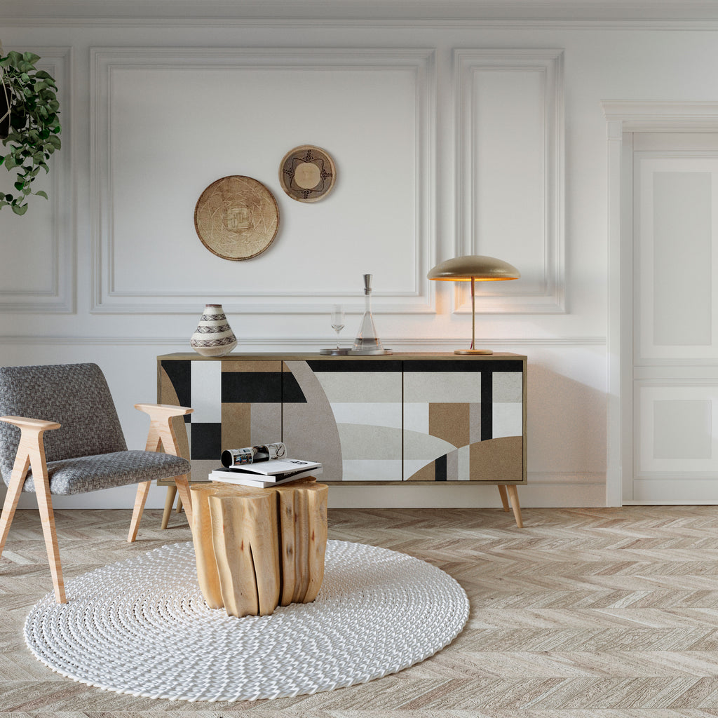 DELICATE MEMENTO 3-Door Sideboard in Oak Effect
