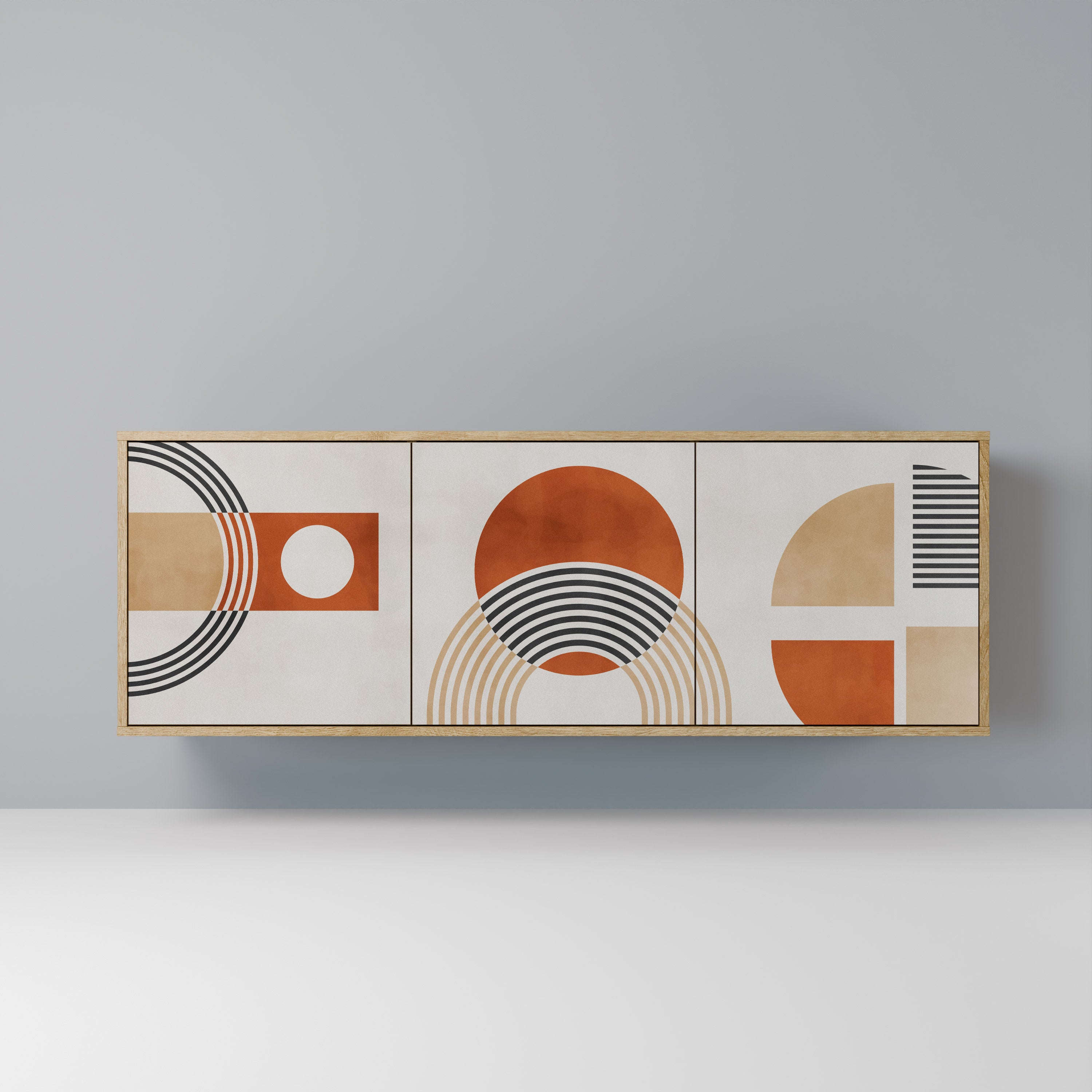 SPACE AROUND 3-Door Sideboard in Oak Effect