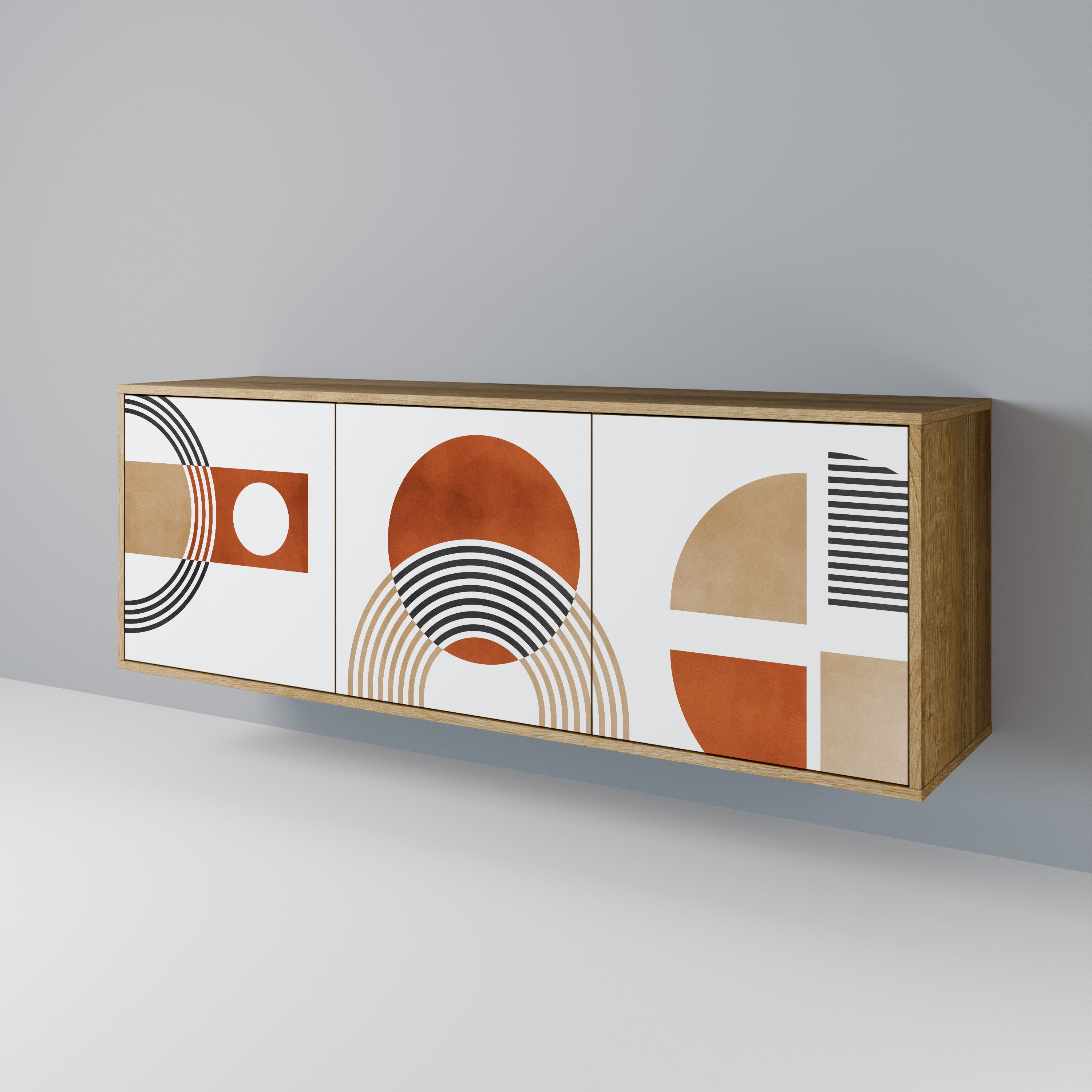 CIRCLE RHYTM 3-Door Sideboard in Oak Effect