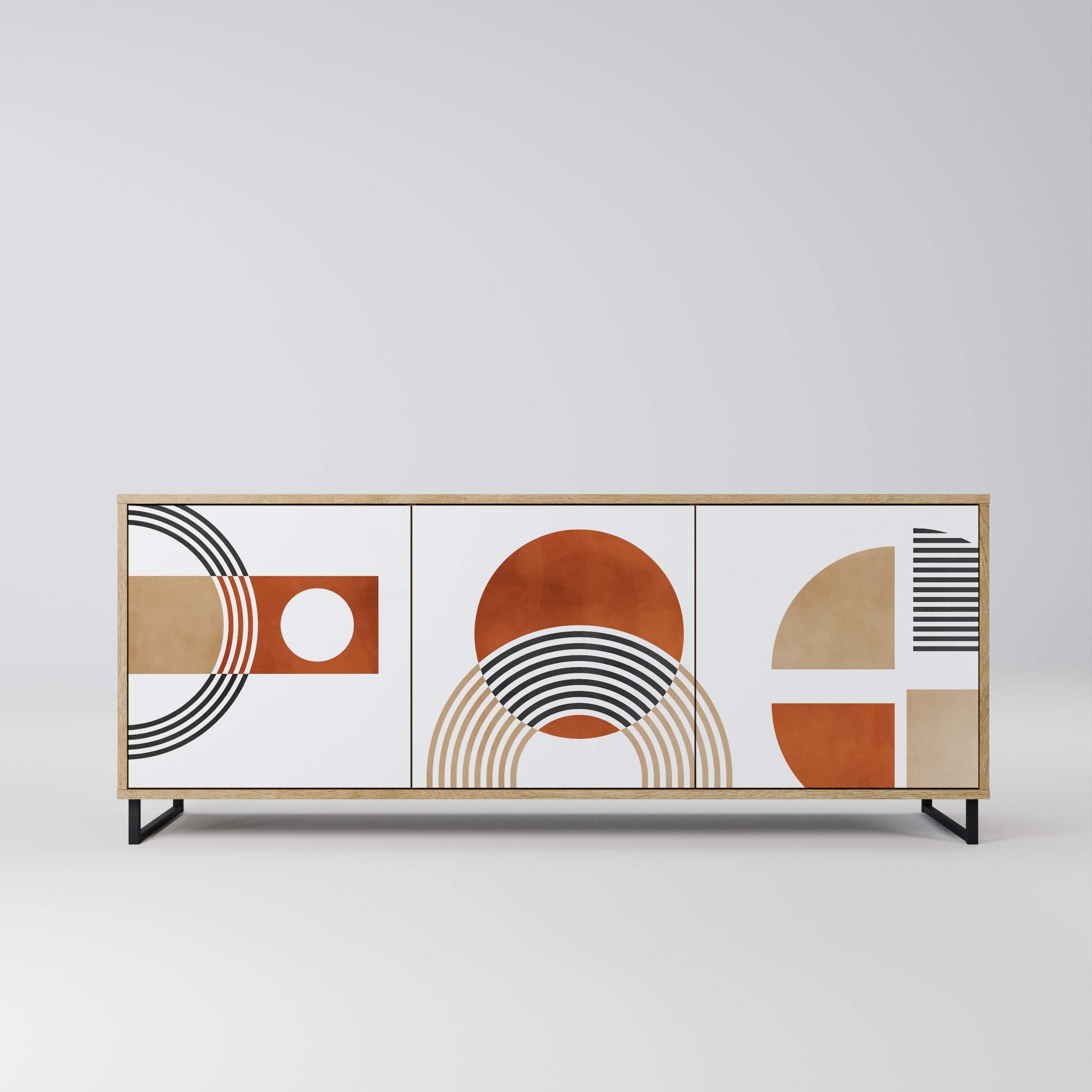 CIRCLE RHYTM 3-Door Sideboard in Oak Effect