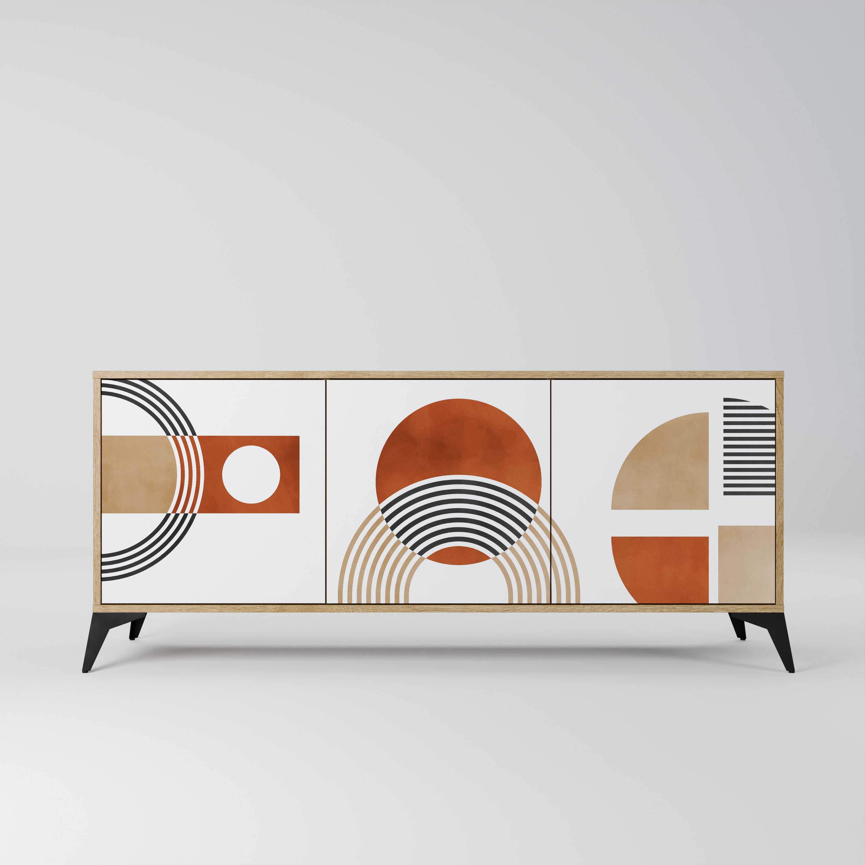CIRCLE RHYTM 3-Door Sideboard in Oak Effect