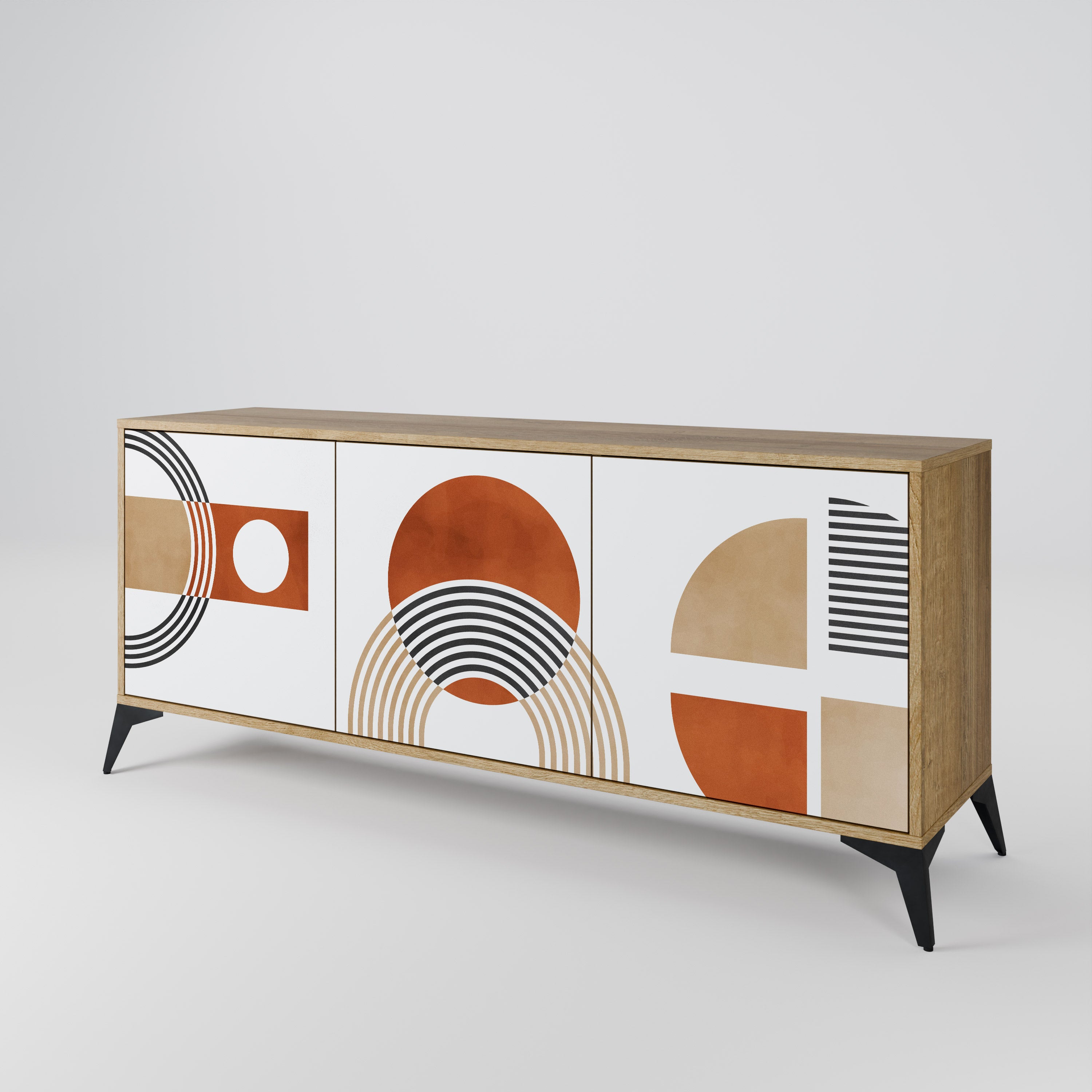 CIRCLE RHYTM 3-Door Sideboard in Oak Effect