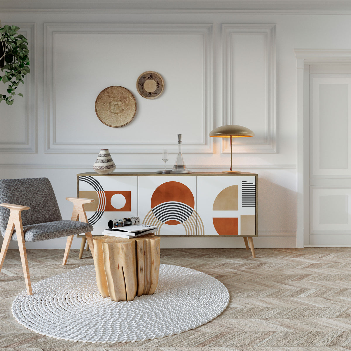 CIRCLE RHYTM Aparador de 3 Puertas