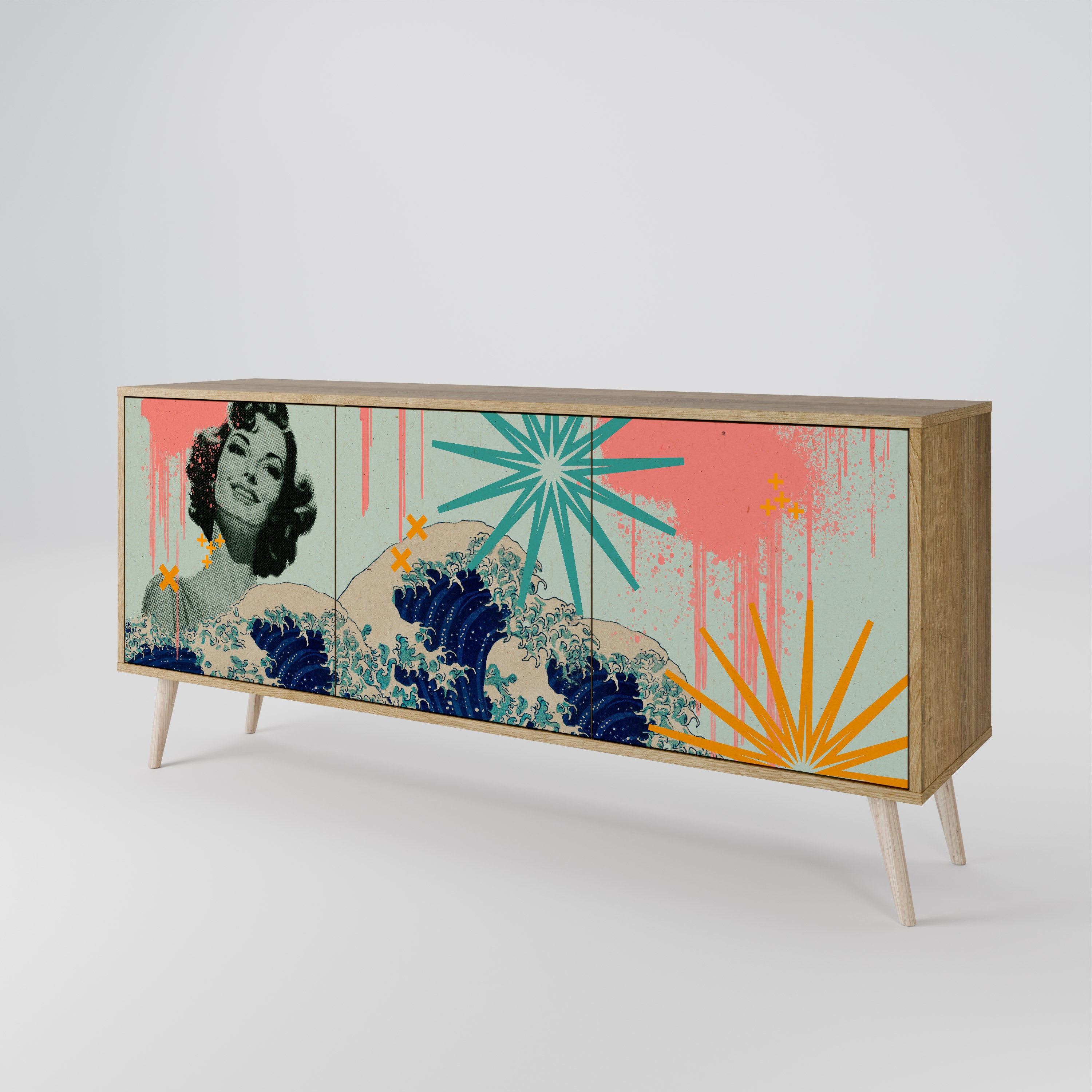 KANAGAWA BEAUTY 3-Door Sideboard