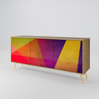 VIVID GEOMETRY Aparador de 3 Puertas en Efecto Roble