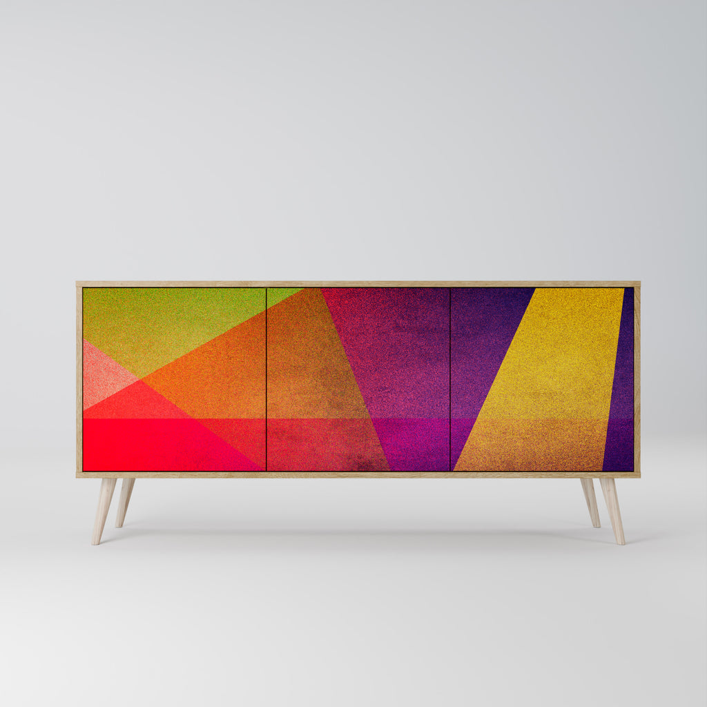 VIVID GEOMETRY 3-Door Sideboard in Oak Effect
