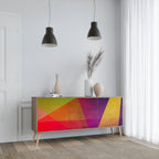 VIVID GEOMETRY Aparador de 3 Puertas en Efecto Roble