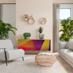 VIVID GEOMETRY Aparador de 3 Puertas en Efecto Roble