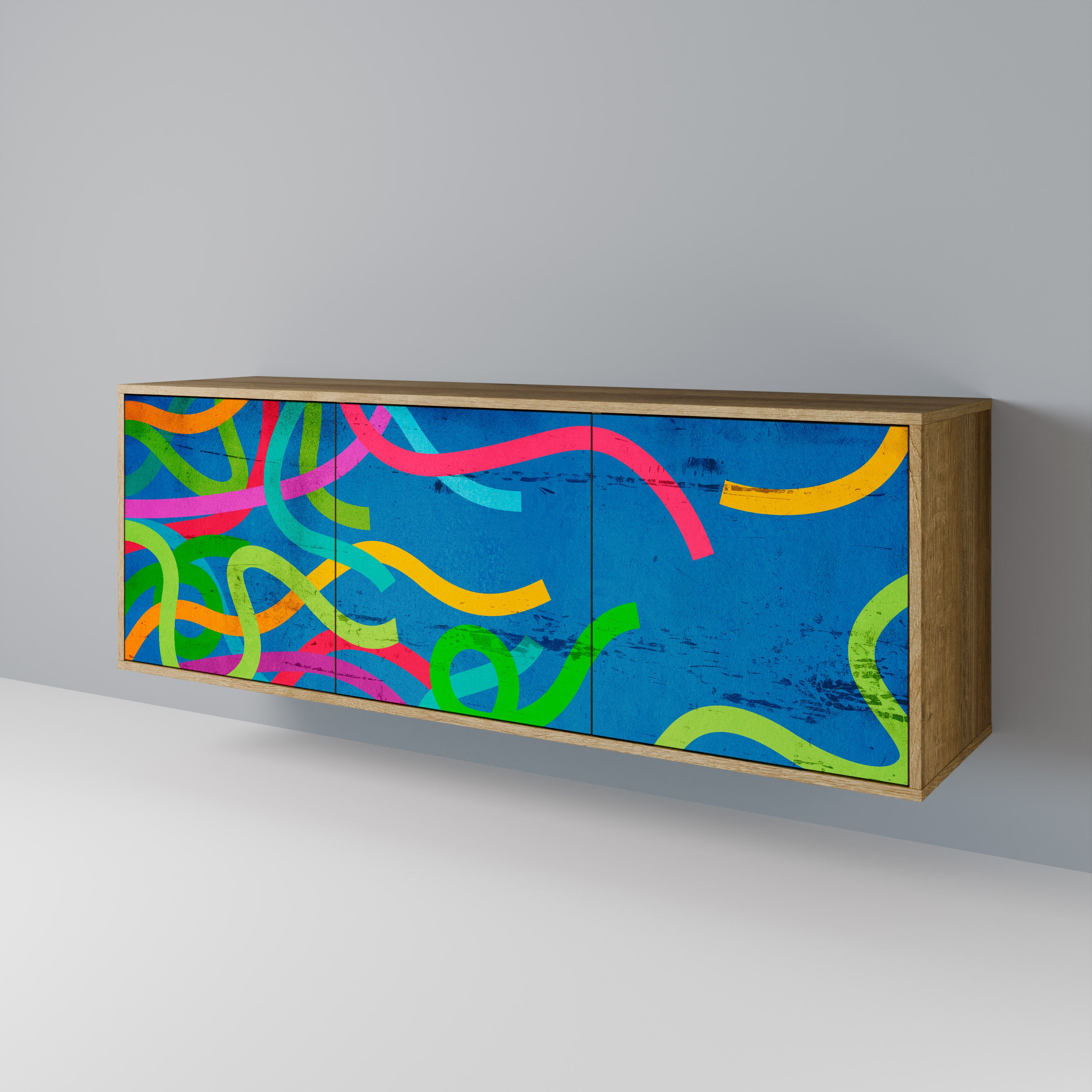 STREAMER TANGLE 3-Door Sideboard in Oak Effect