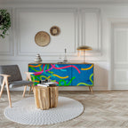 STREAMER TANGLE Aparador de 3 Puertas en Efecto Roble