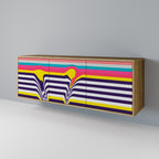 TONE COLLAPSE Aparador de 3 Puertas en Efecto Roble