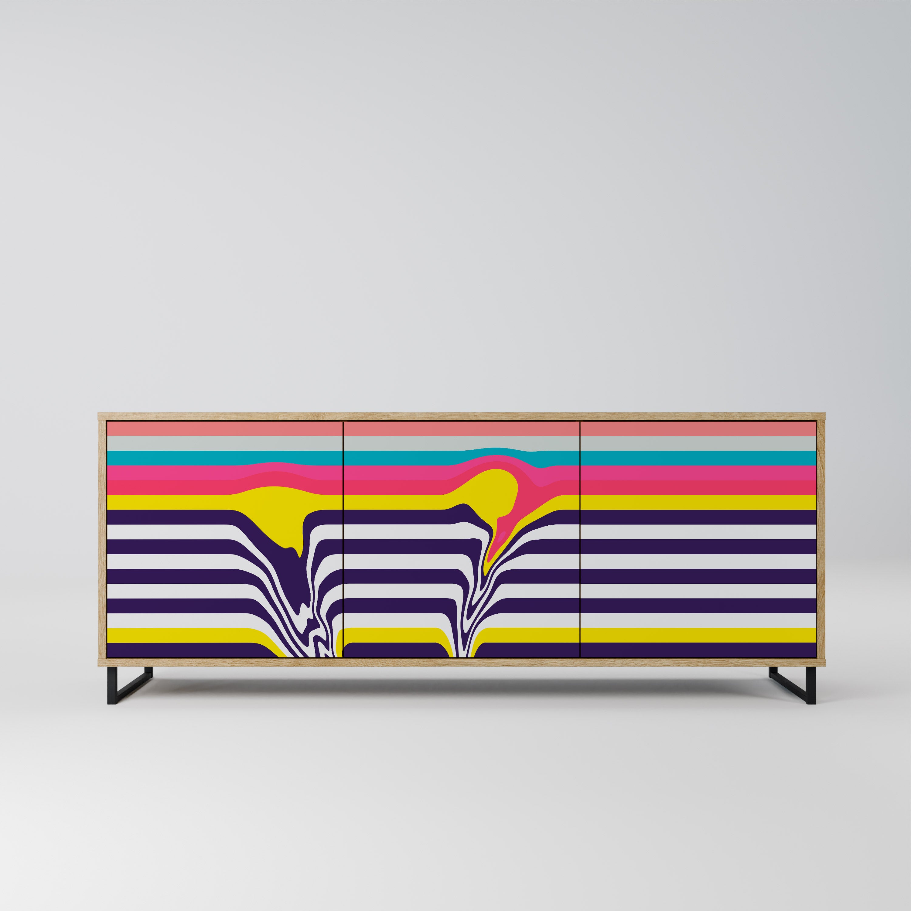 TONE COLLAPSE 3-Door Sideboard in Oak Effect