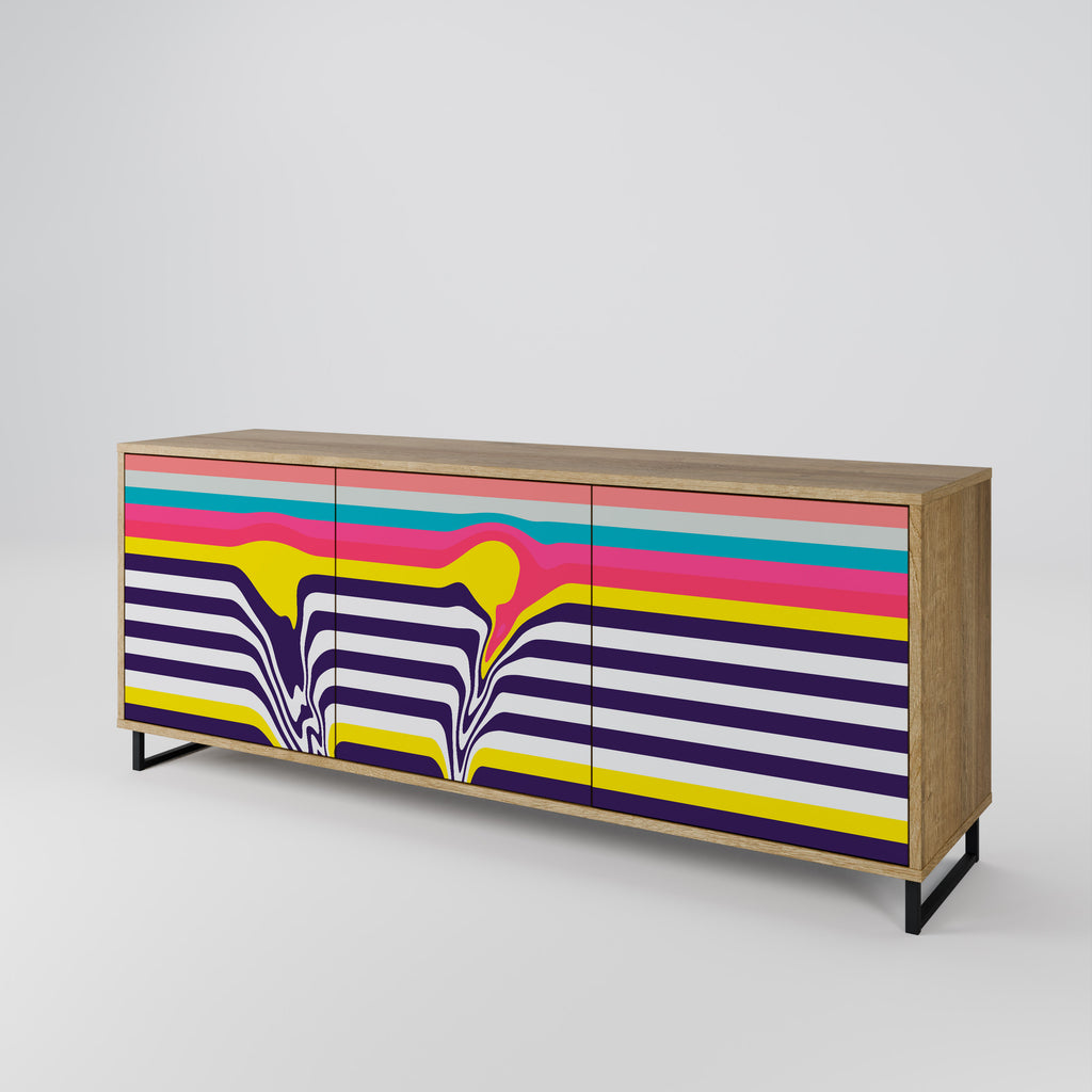 TONE COLLAPSE 3-Door Sideboard in Oak Effect