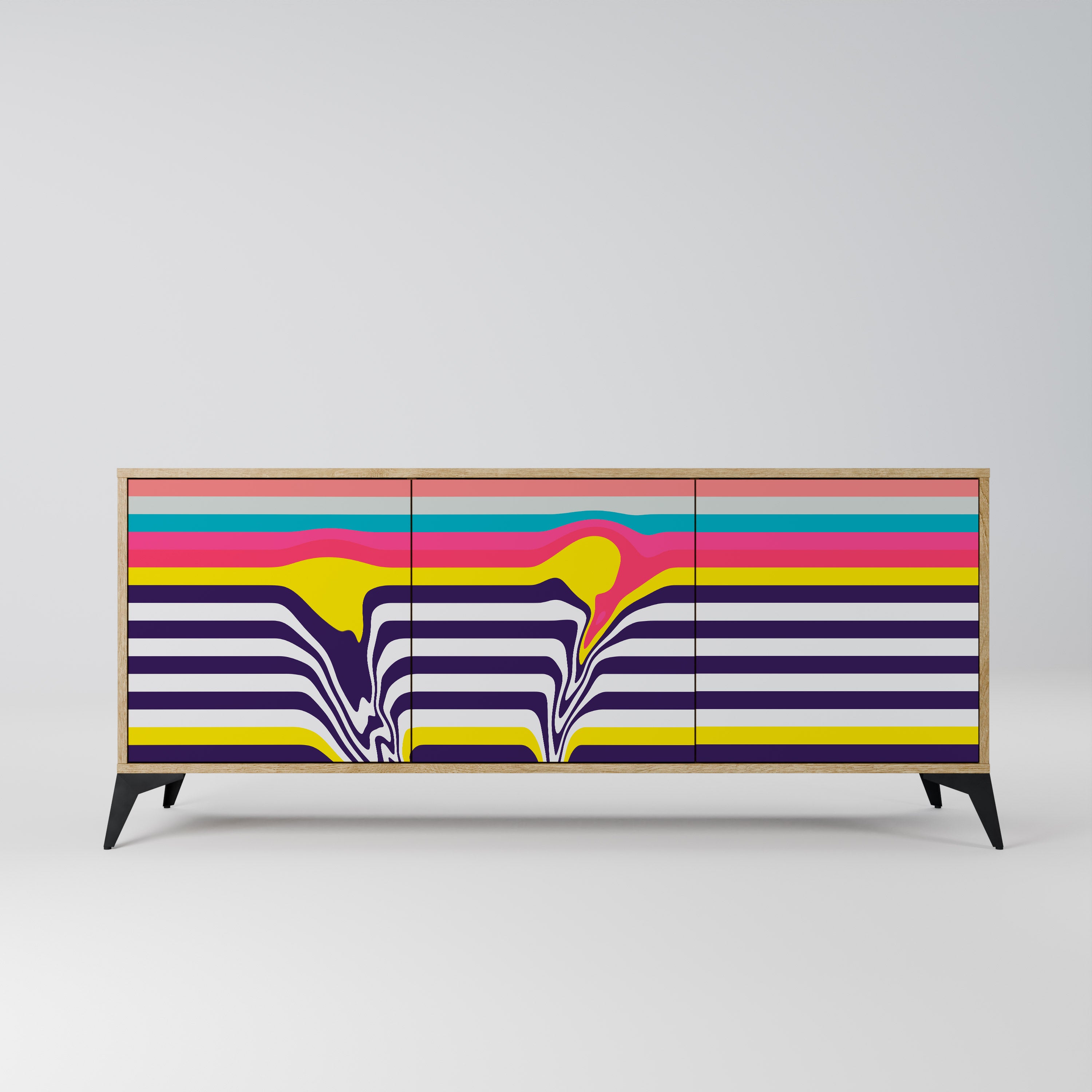 TONE COLLAPSE 3-Door Sideboard in Oak Effect