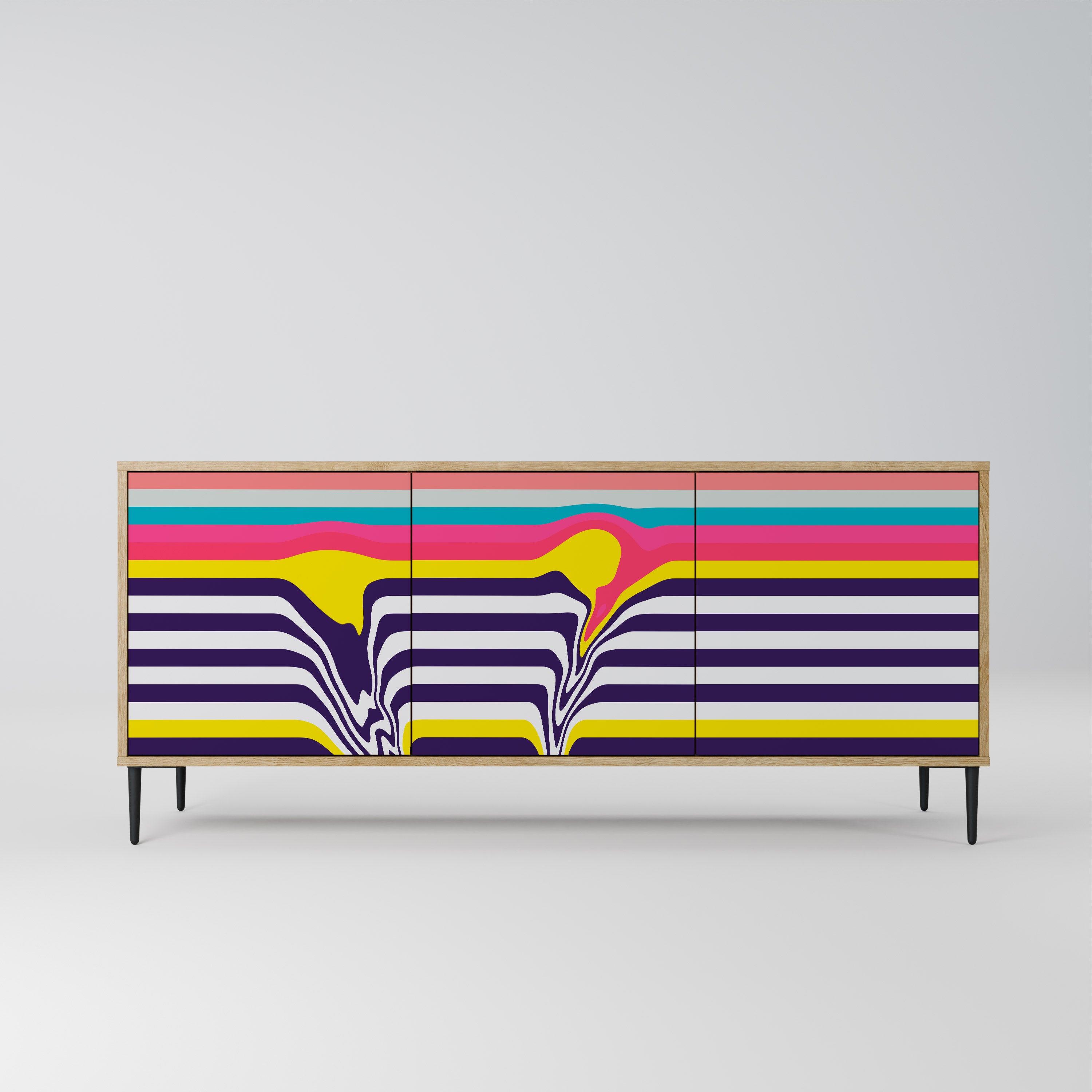 TONE COLLAPSE 3-Door Sideboard in Oak Effect