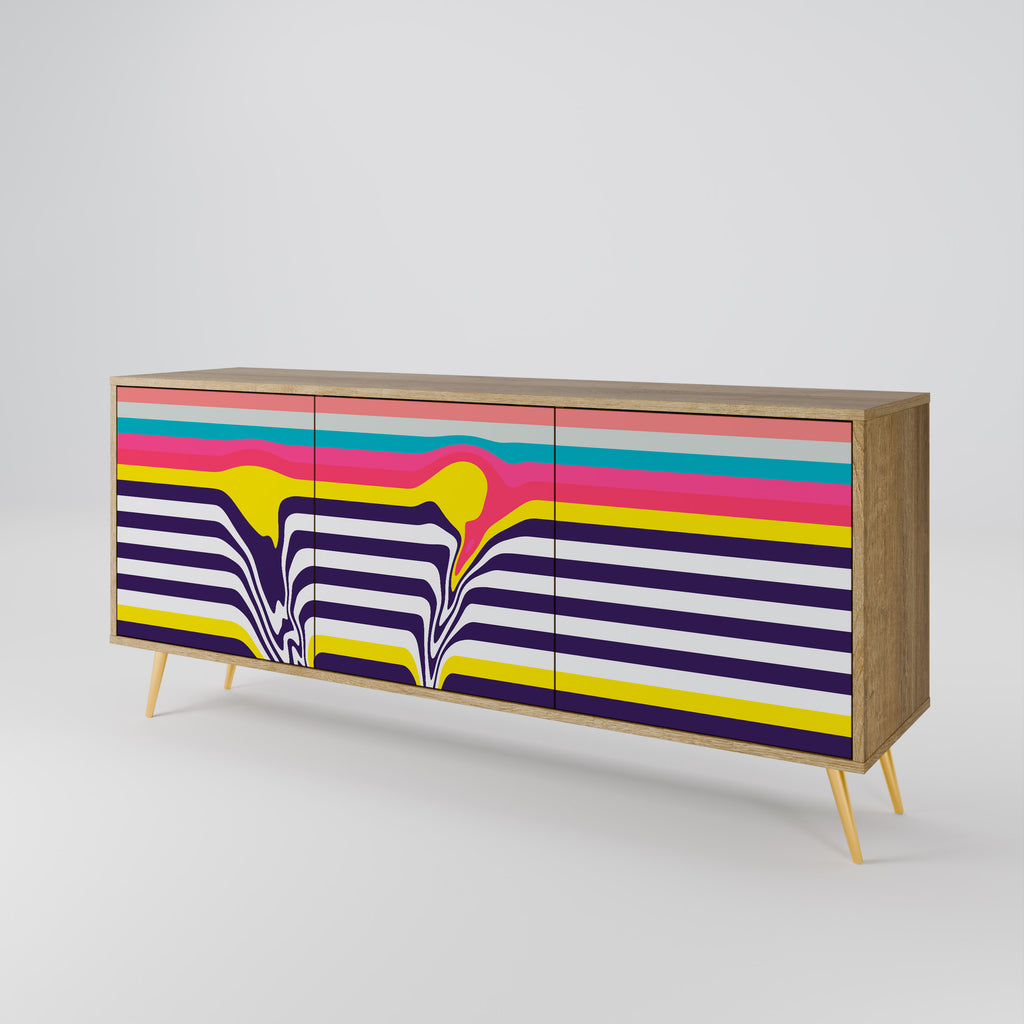 TONE COLLAPSE 3-Door Sideboard in Oak Effect