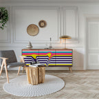 TONE COLLAPSE Aparador de 3 Puertas en Efecto Roble