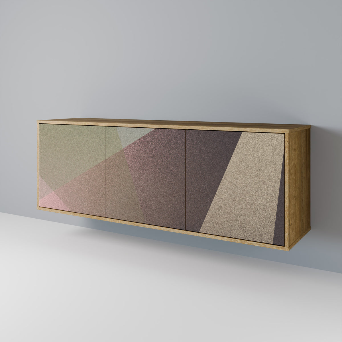 BEIGE GEOMETRY Aparador de 3 Puertas