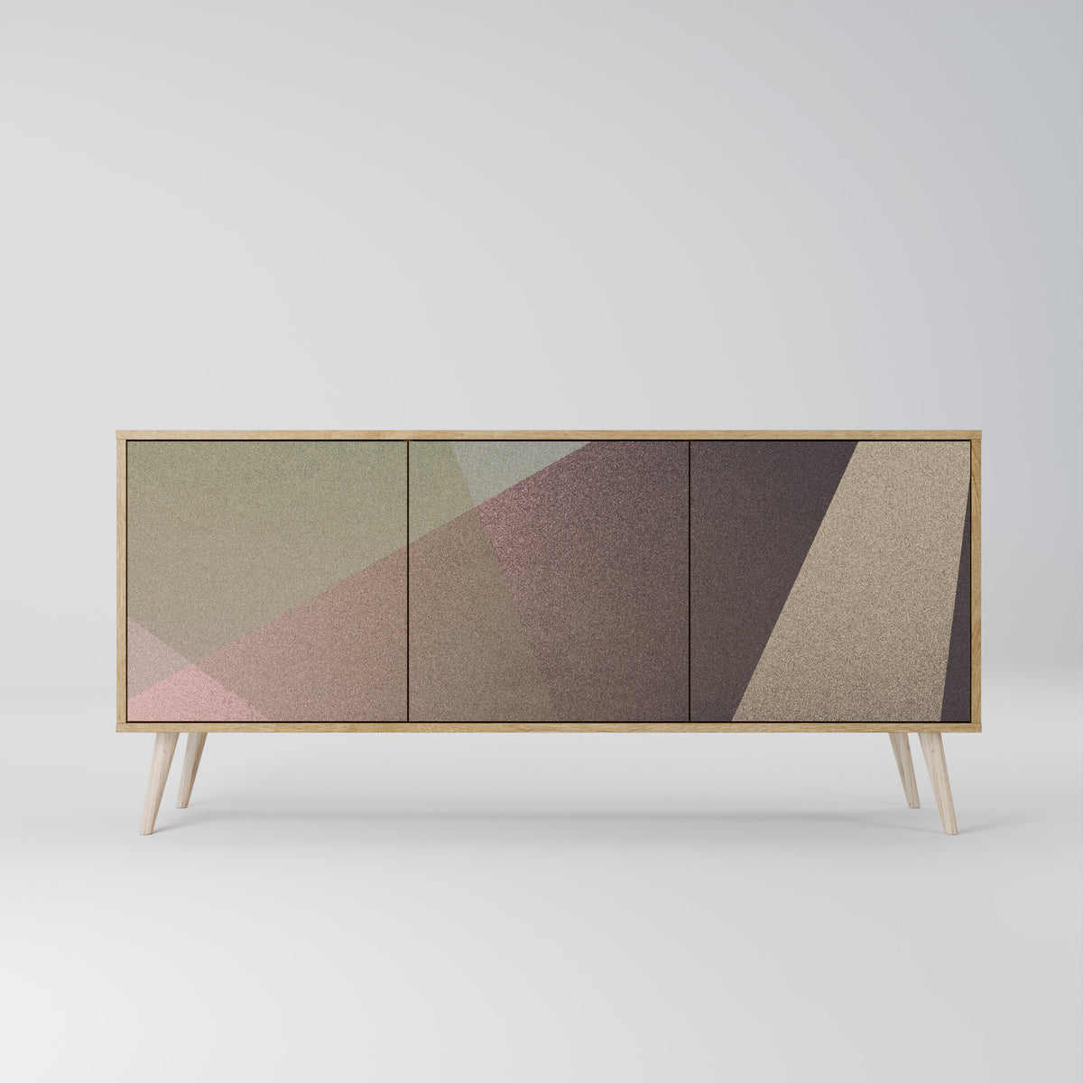 BEIGE GEOMETRY Aparador de 3 Puertas