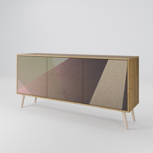 BEIGE GEOMETRY Aparador de 3 Puertas