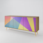 BRIGHT GEOMETRY 3-Door Sideboard in Oak Effect