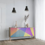 BRIGHT GEOMETRY 3-Door Sideboard in Oak Effect