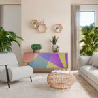 BRIGHT GEOMETRY 3-Door Sideboard in Oak Effect