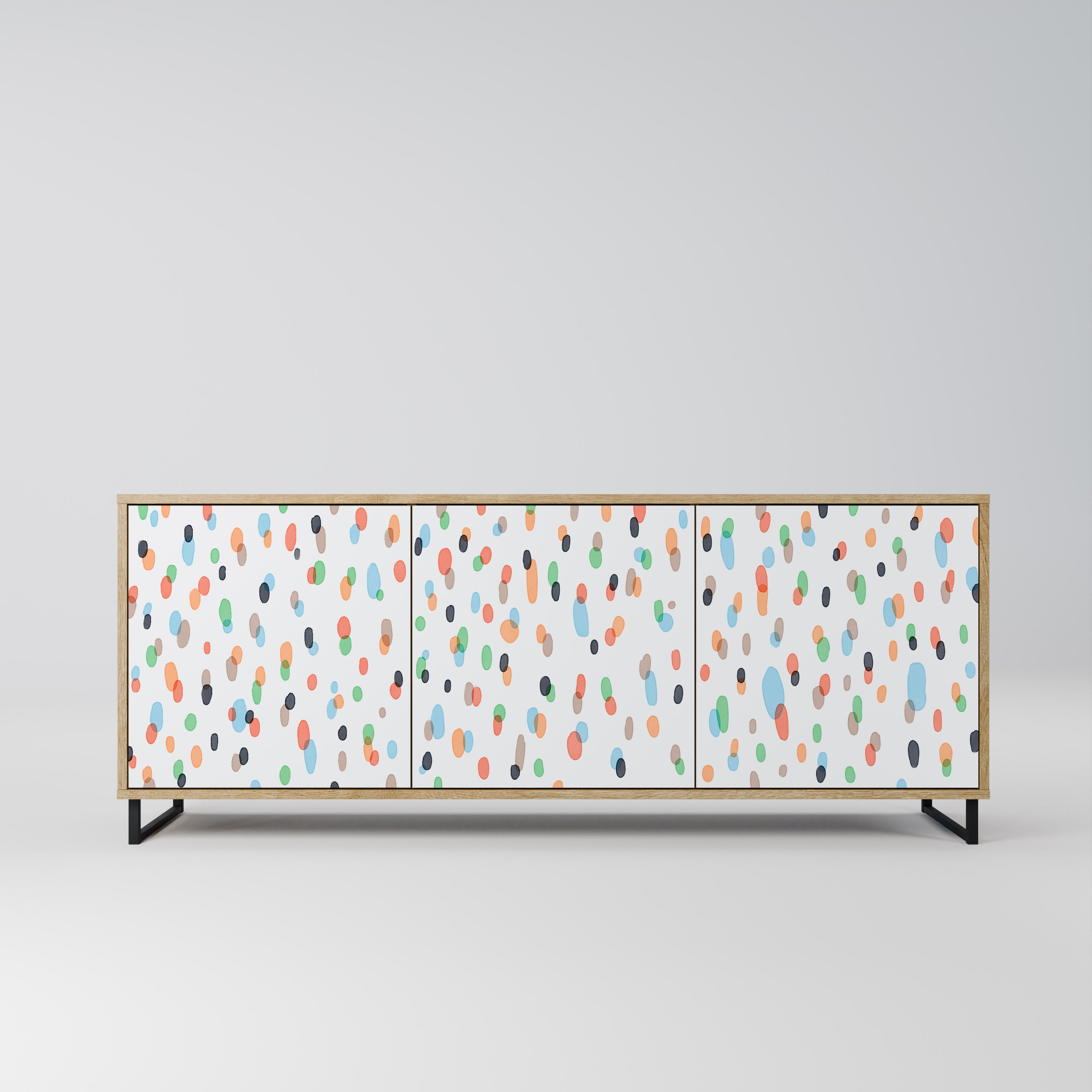 ENERGETIC SPOTS 3-Door Sideboard in Oak Effect