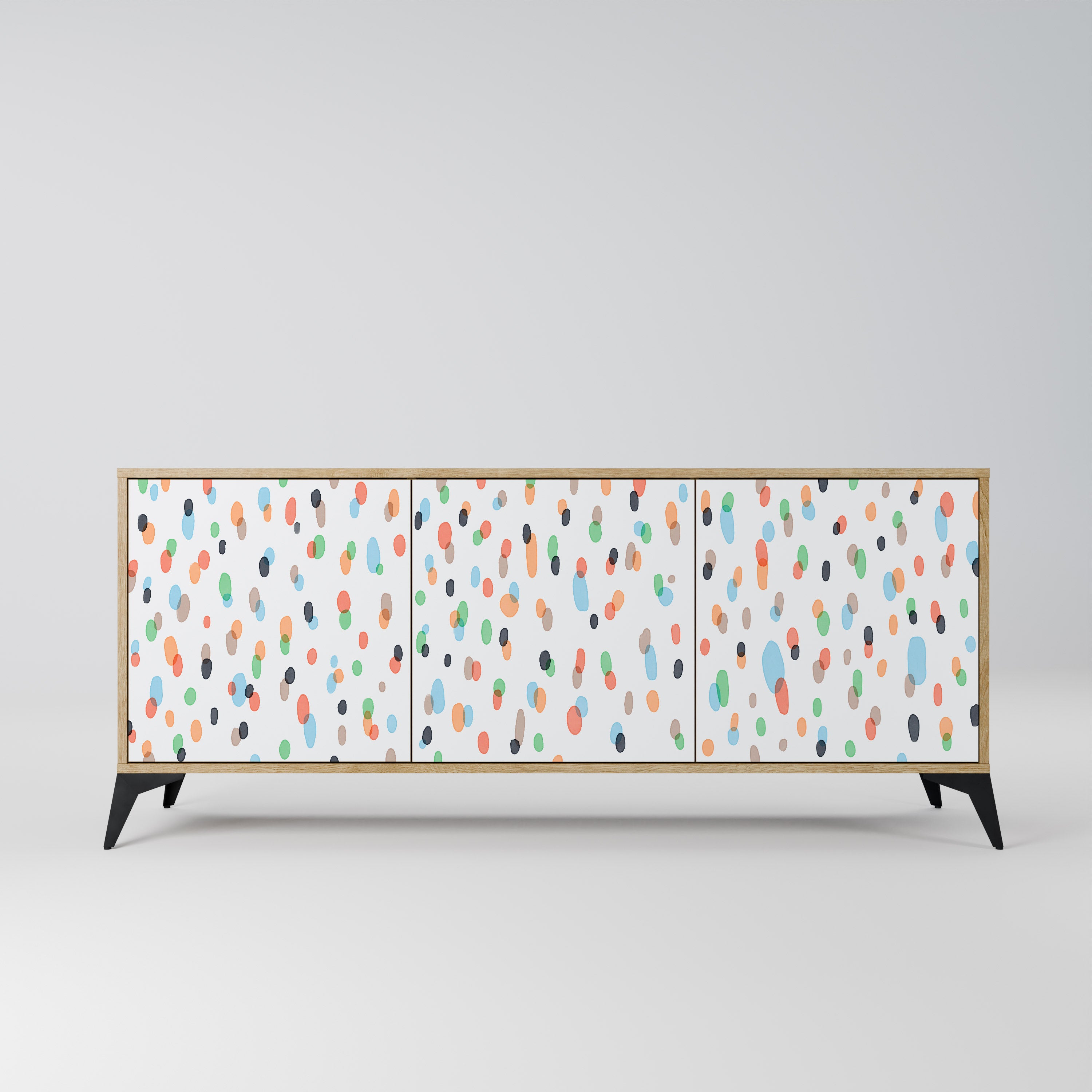 ENERGETIC SPOTS 3-Door Sideboard in Oak Effect